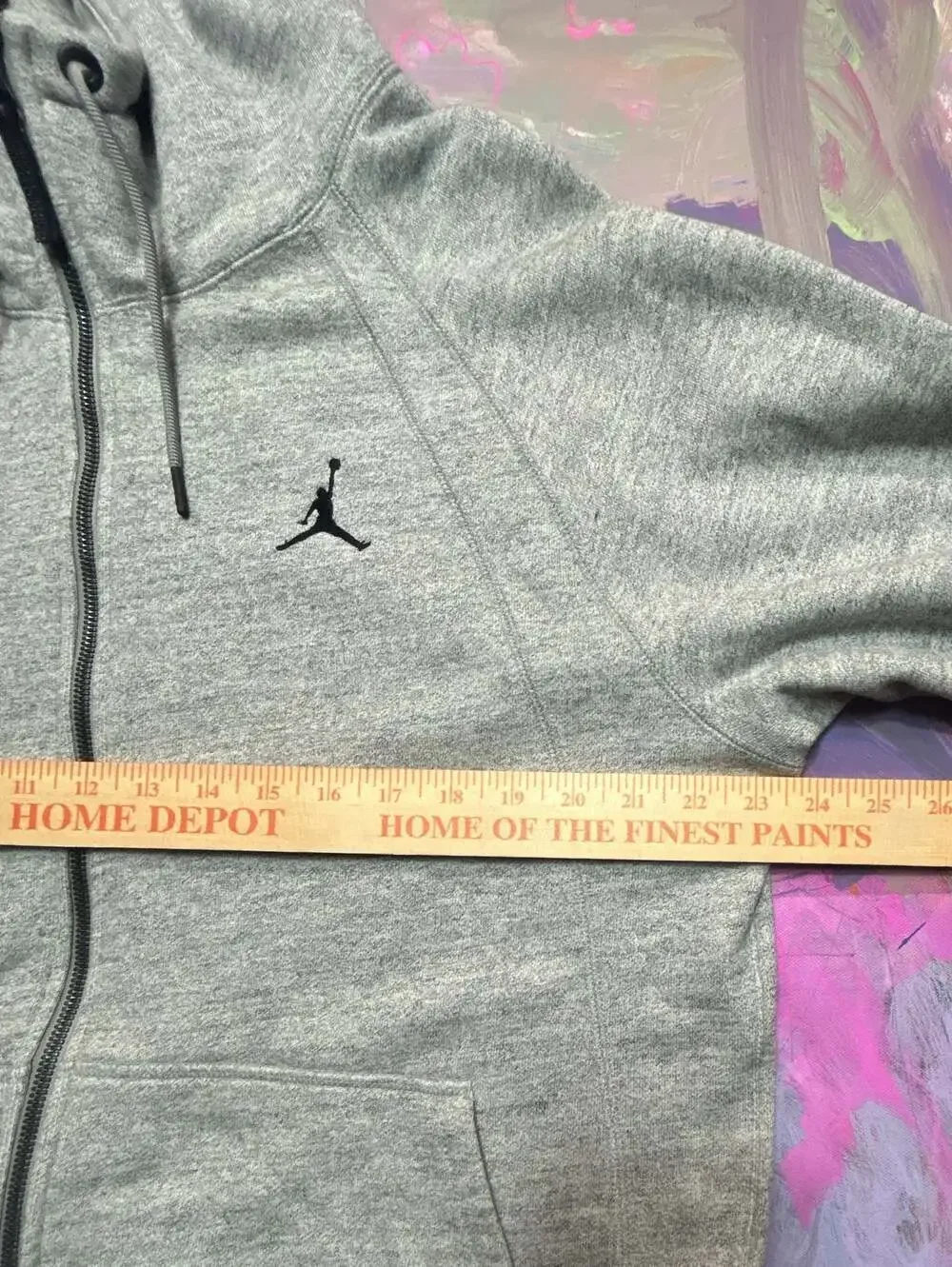 Jordan Sportswear Wings Fleece Men's Full-Zip Hoodie Grey Heather/Black